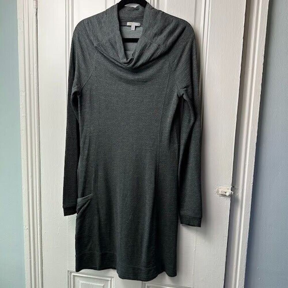 Hornytoad Sweater Dress Womens Small Gray Pullover Long Sleeve Cowl Neck Modal